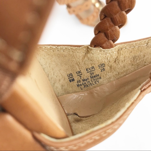 NEW Franco Sarto L-Paisley Cognac Gladiator Block Heel Strappy Studded Shoes - Picture 8 of 9